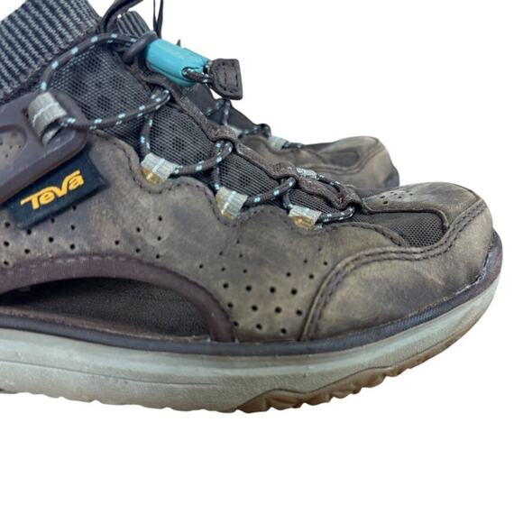Teva Terra Float Travel Brown Leather Sandals Closed Toe Sporty Shoes sz 7.5 - Picture 13 of 16
